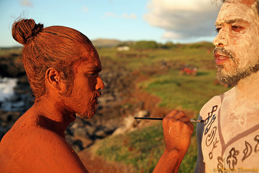 Mieszkańcy Wyspy Wielkanocnej podczas festiwalu Tapati